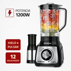 Liquidificador Mondial L-1200 Turbo 12 Velocidades 1200W Preto 200V