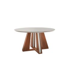 Mesa LJ Móveis Rubi Para 4 Cadeiras 1,10X1,10 Com Vidro Castanho Premio Laka Off White