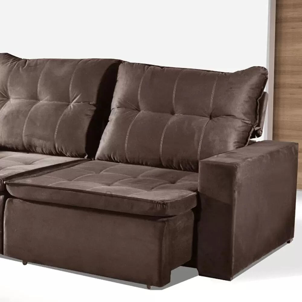 Sofá Bom Pastor Snow 445 2 Lugares Retrátil e Reclinável Chocolate