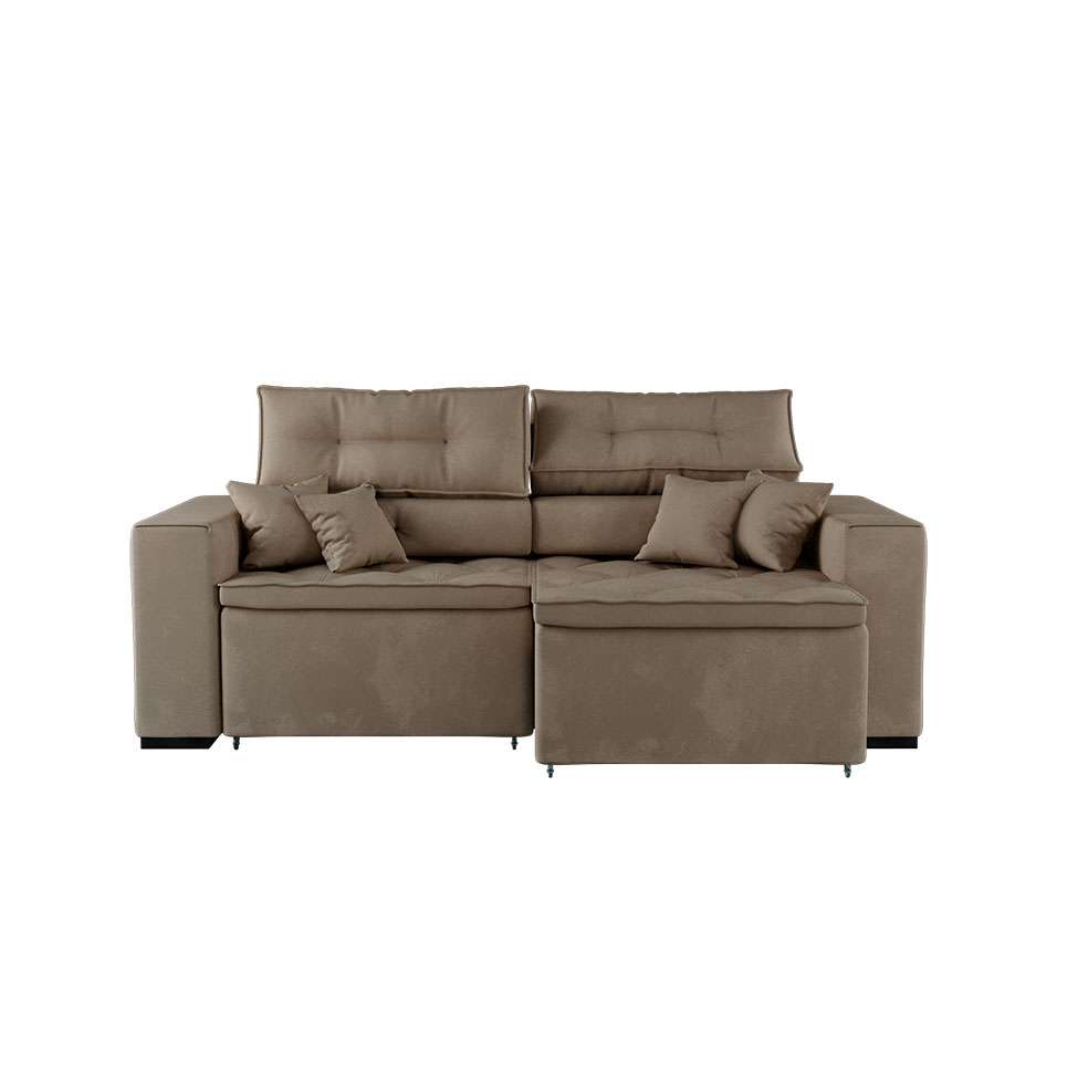 Sofá Bom Pastor Snow 452 2 Lugares Retrátil e Reclinável Bege Escuro