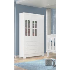 Roupeiro Infantil Tuboarte Perola 3 Portas 3 Gavetas Branco
