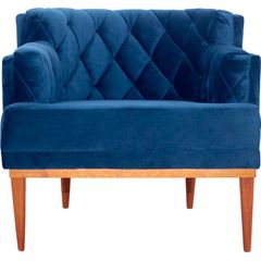Poltrona Sofisticasa Rimini Pt01 Azul Tecido 025 Velvet Luxor Azul Marinho