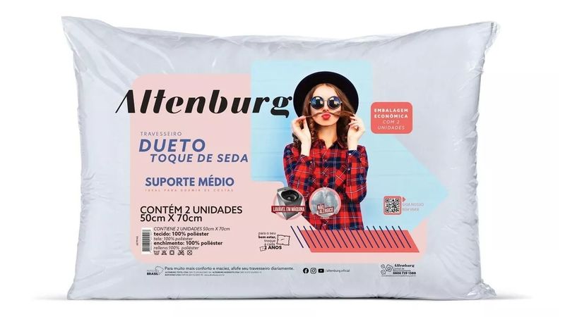 Travesseiro Altenburg Antistress Branco 50 X 70cm