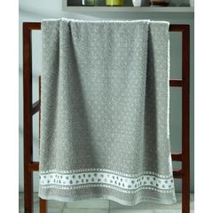 Toalha de Banho Dohler Jacquard Premium Cinza 70cm x 140cm FJ-6987