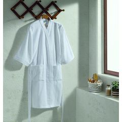 Roupão Feminino Dohler Aveludado Fiori Liso M Branco