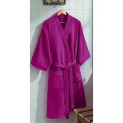 Roupão Feminino Dohler Aveludado Fiori Liso Cereja G