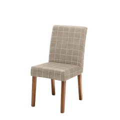 Capa de Cadeira Bella Janela Malha Estampada Xadrez Latte
