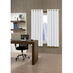 Cortina Bella Janela Corta Luz 3,60m x 2,50m Ilhos Branco/Cinza
