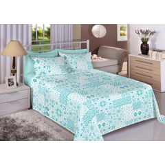 Jogo de Cama Queen 04 Peças 100% Algodão 150 Fios Geométrico Premium