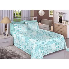 Jogo de Cama Casal 04 Peças 100% Algodão 150 Fios Geométrico Premium