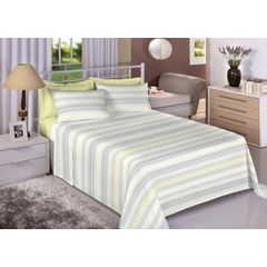 Jogo de Cama Casal 04 Peças 100% Algodão 180 Fios Geométrico Premium Linea
