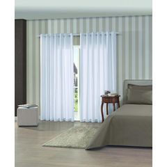 Cortina Bella Janela 5,40 Cm X 2,80 Cm Rústica Pantex Branco
