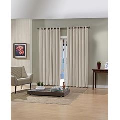 Cortina Bella Janela 2,60 Cm X 1,70 Cm Pratika Slim Latte