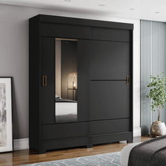 Roupeiro Henn 2 Portas 2 Gavetas B66-157 Preto