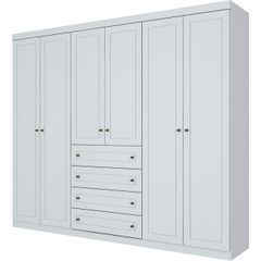 Roupeiro 6 pts/4gvt com Pés Branco Henn