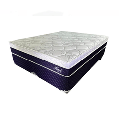 Conjunto Box Queen 158x198x69 Maré Zeflex (azul)