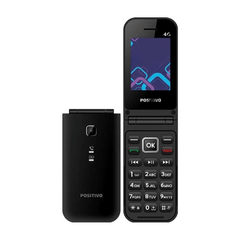 Celular Positivo P51, 4G, Preto, Radio FM, Dual Sim, Botao SOS, Flip