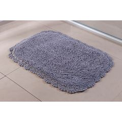 Tapete Banheiro Niazitex Croche 0,40cm x 0,60cm Prata