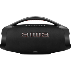 Caixa de Som Aiwa Boombox Plus, AWSBBS01, Radiadores Passivos Duplos, Luzes de Led Coloridas, Protecao contra Jato d'agu