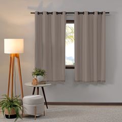 Cortina Bella Janela Pratika Slim Lisa 2,00m x 1,60m Areia.