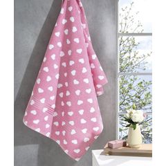 Toalha de Banho Dohler Prisma 70cm x 140cm Love B Rosa