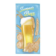 Toalha de Praia Dohler Aveludada Estampada 76cm x 152cm Summer Beer