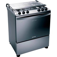Fogão Brastemp BFS5NCRUNA 5 Bocas Acendimento Automático Inox 220v
