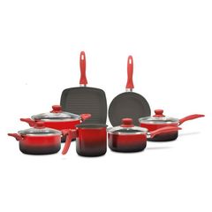 Jogo de Panelas Brinox Ceramic Life Smart 7 peças Vermelho