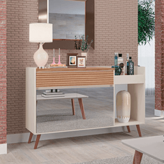 Buffet Tuboarte 02 Portas Com Espelho Nova York Off White/Rippas