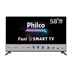 Smart Tv 58" PTV58GAGSKSBL Android Com Wi-fi, Entradas HDMI e USB, Silver 220v