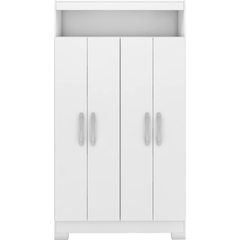 Multiuso Notável 4 Portas NT4040 Com Nicho Branco/Rosa