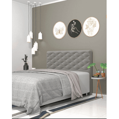 Cabeceira Box Avelan 1,40 m Zen Tecido 14 Cinza