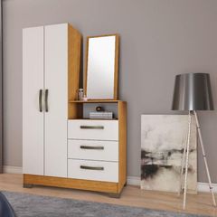 Cômoda Notável 3 Gavetas 2 Portas Multiuso NT 5165 Freijó Trend/OffWhite