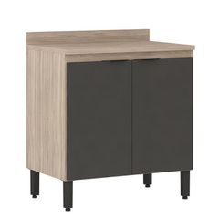 Balcão de Madeira Demóbile 2 Portas 80 cm Firenze Avena/Grafito