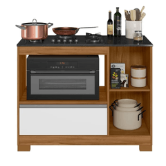 Balcão de Madeira Cooktop Notável NT3050 Freijó Trend/Branco New