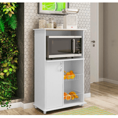 Balcão de Madeira Notável NT3075 Para Forno Branco