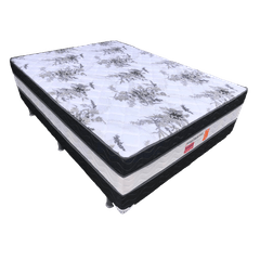 Unibox Casal Ortolar Long Life 138x188x62 Preto/Branco