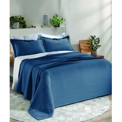 Kit Colcha Casal Dohler 3 Peças 2,20mx2,50m Londres Azul