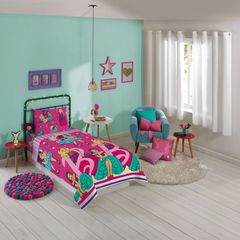 Jogo de Cama Infantil Lepper 02 Peças Barbie
