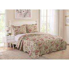 Kit de Colcha Camesa Evolution 02 Peças Solteiro Camelia Estampada