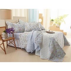 Jogo de Cama Santista Casal 150 Fios 04 Peças Prata 100% Algodão Kali