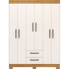 Roupeiro Notável 6 Portas 2 Gavetas NT6015 Freijó Trend/Off White
