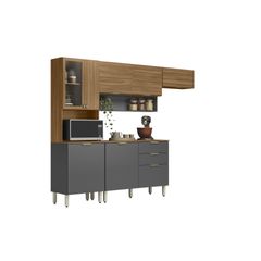Cozinha Demóbile Completa 4 Peças Alba Amêndola Grafito