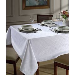 Toalha de Mesa Dohler Jacquard Requinte 6 lugares 140cmx210cm Branco