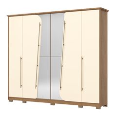 Roupeiro Henn Dubai 6 Portas 6 Gavetas Nature Off White