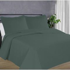 Kit Colcha Habitat King 03 Peças Flor cor Lisa