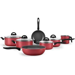 Jogo de Panelas Brinox Chilli CRJ 7 Peças Vermelho