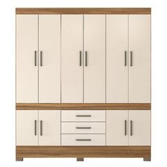 Roupeiro Demóbile 10 Portas 3 Gavetas New Murano Amêndola Off White