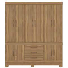 Roupeiro Demóbile 10 Portas 3 Gavetas New Murano Amêndola Touch