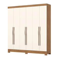 Roupeiro Henn B368 6 Portas e 2 Gavetas Nature Off White